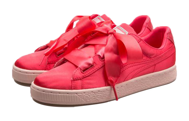 (GS) PUMA Basket Heart Tween Casual Sneakers Pink 365141-01