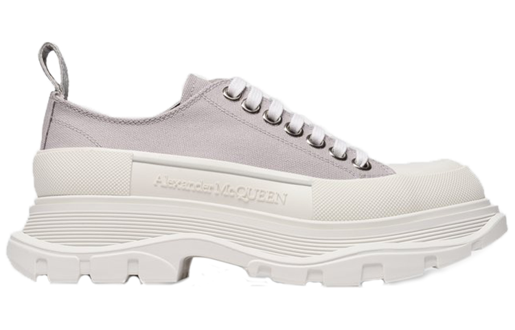 (WMNS) Alexander McQueen Tread Slick Canvas Lace Up Shoes 'Grey White' 611705W4MV21290