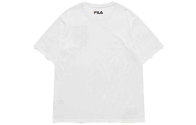 FILA FUSION Casual Loose Pullover Round Neck Short Sleeve White T11M112103F-WT