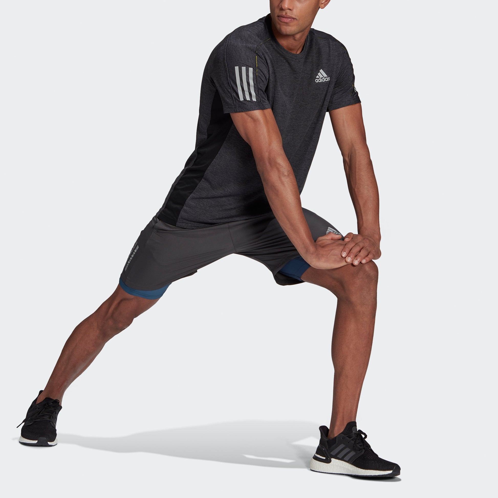 adidas Own The Run Tee Running Casual Sports Short Sleeve Black GK6059
