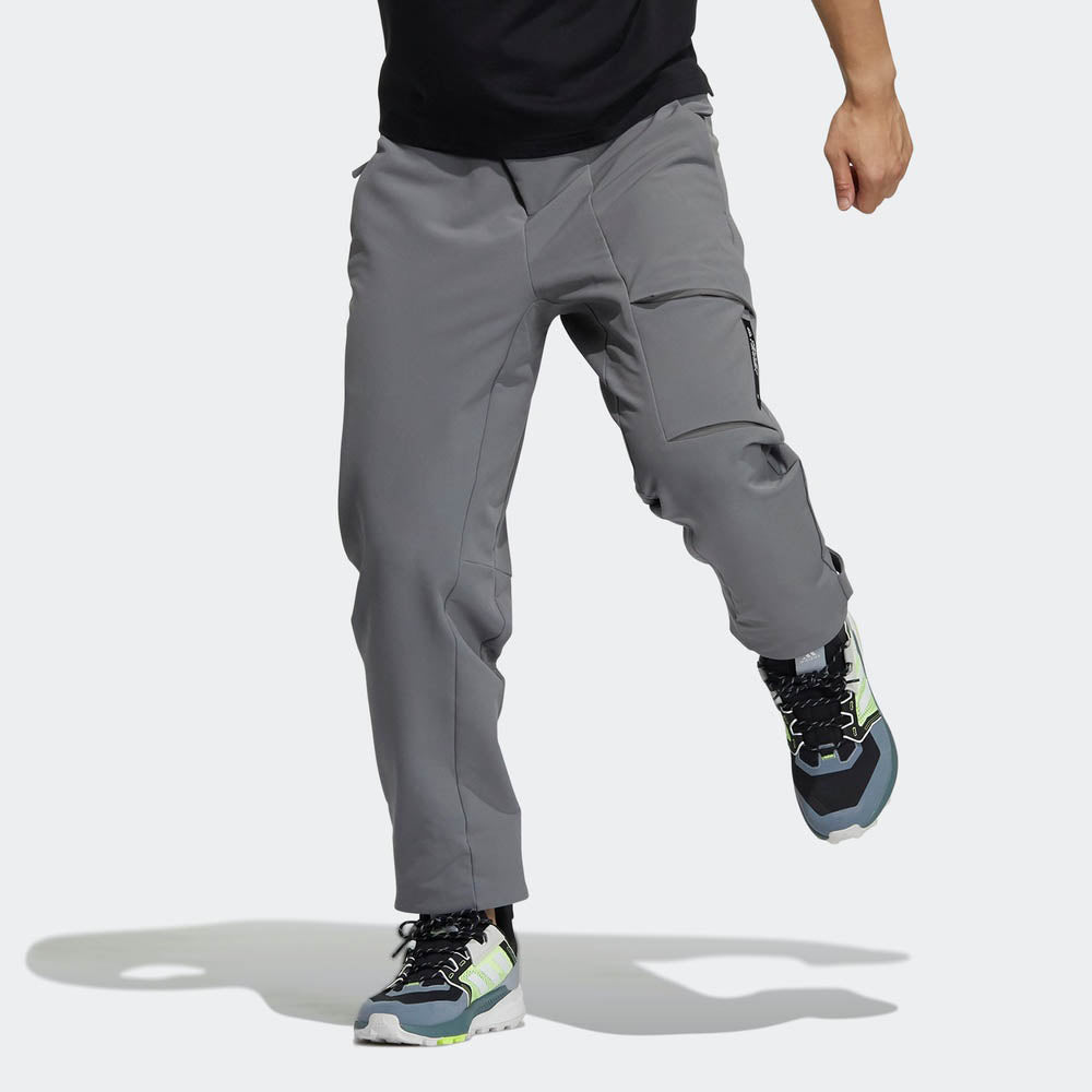 Men's adidas Solid Color Casual Outdoor Sports Pants/Trousers/Joggers Gray HI3844