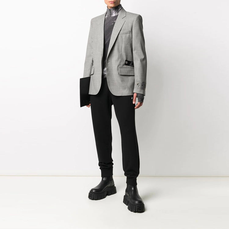 Off-White SS21 single breasted Jacket Gray OMEN006R21FAB0010600