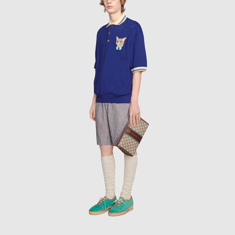 Gucci Mini Check Shorts With Gucci Cauliflower 'Blue' 659655-ZAG0G-4310