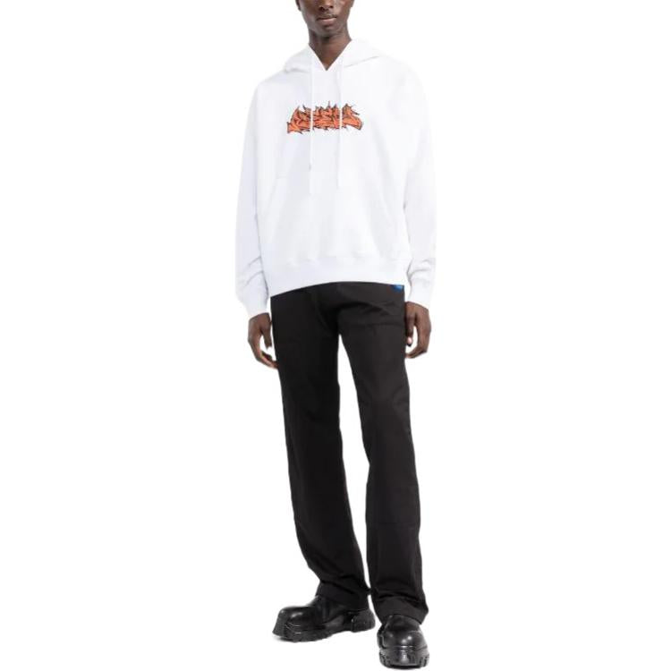 Men's Off-White FW22 Alphabet Logo Printing Drawstring Loose Fit White OMBB085S22FLE0070120