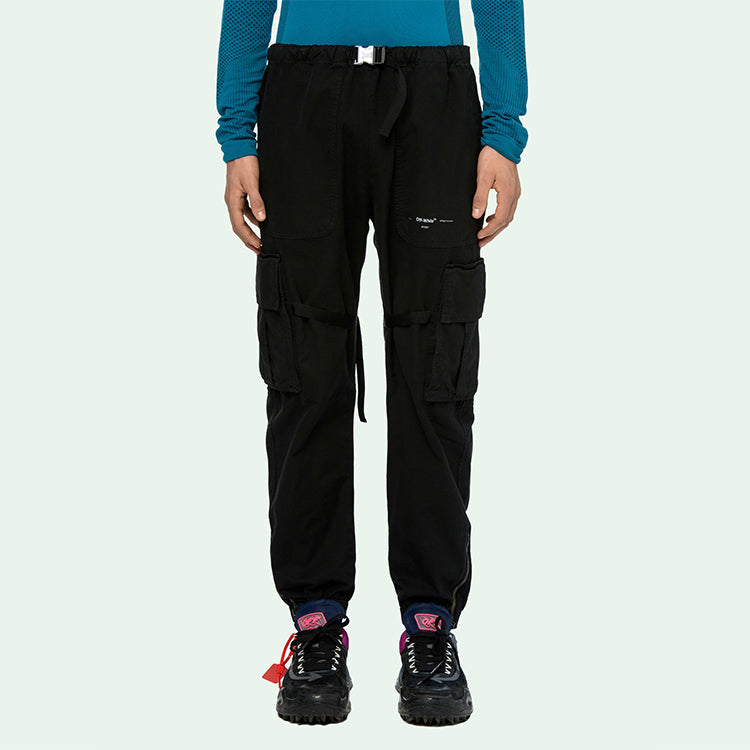 Men's Off-White Cargo Black Long Pants/Trousers OMCF004R20G370211001