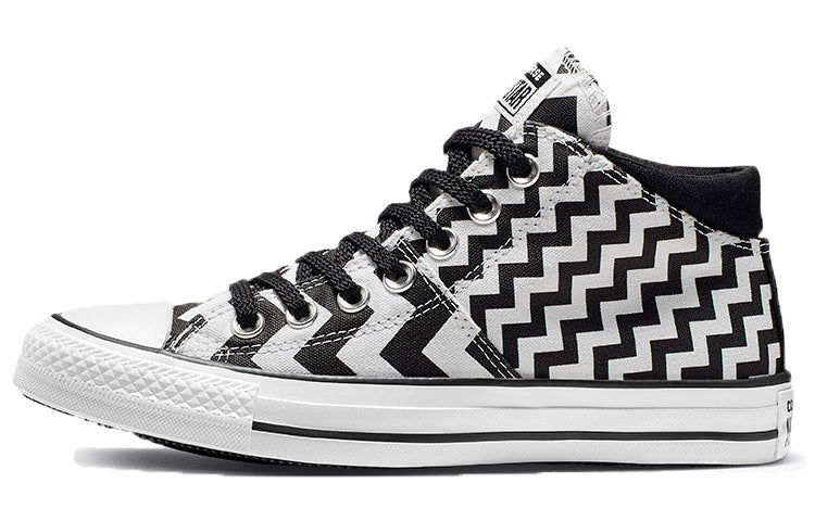 (WMNS) Converse Chuck Taylor All Star GLAM DUNK MADISON MID Canvas Black White Stripe 'Black White' 565388C