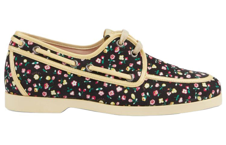 (WMNS) Gucci Liberty Floral Boat 'Black' 637577-2IC20-1086