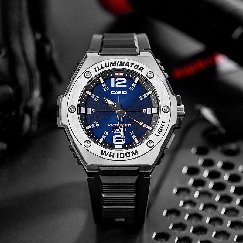 CASIO Quartz Analog Watch 'Silver Navy' MWA-100H-2A
