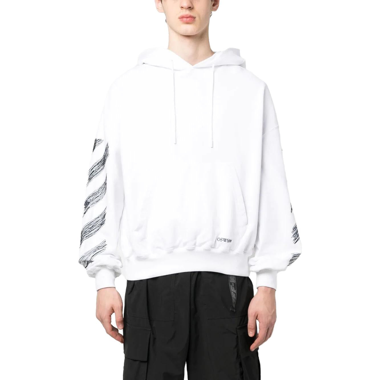 Off-White Embroidery Hoodie 'White' OMBB110S23FLE0050110