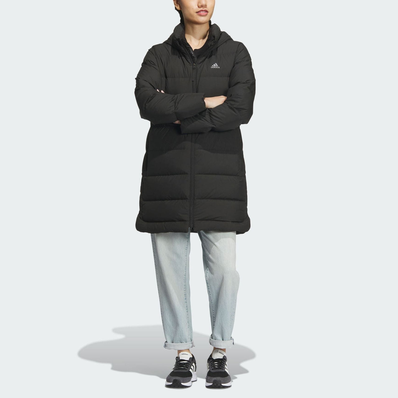 (WMNS) adidas Mid Length Down Jacket 'Black' IL8938