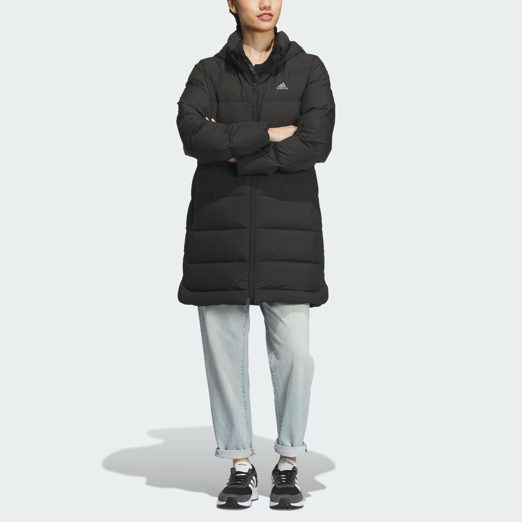 (WMNS) adidas Mid Length Down Jacket 'Black' IL8938