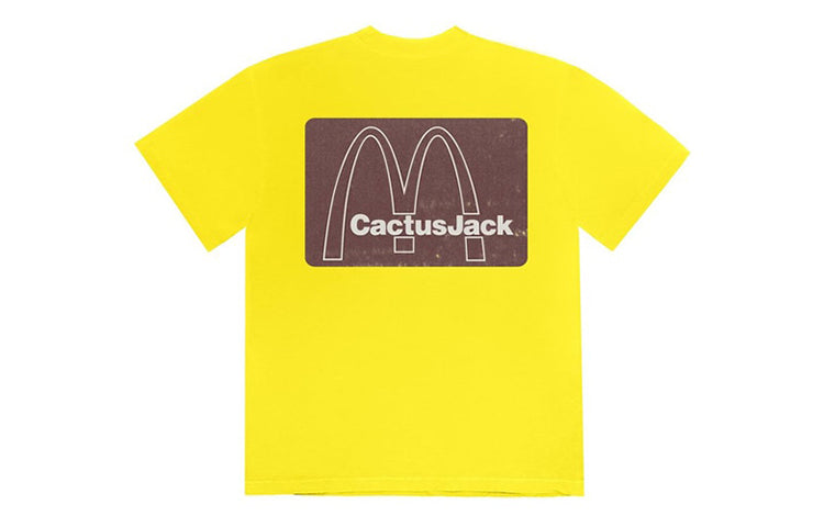 Travis Scott Cactus Jack x Mcdonald Crossover Round Neck Short Sleeve Printing Unisex Yellow TS-XMMMLIYW