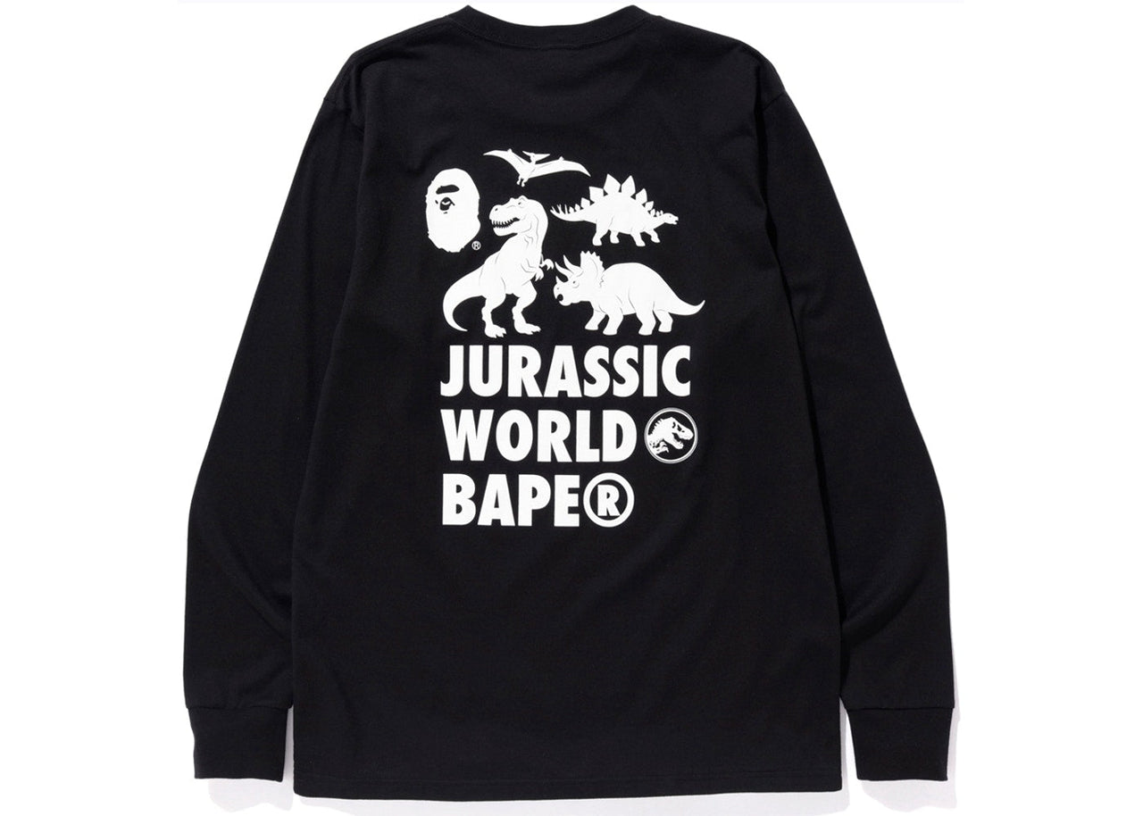 BAPE x Jurassic World Warning Long Sleeve Tee Black BAPE-SS18-073