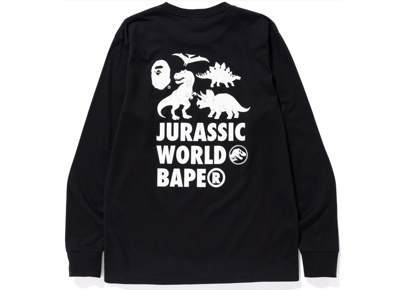 BAPE x Jurassic World Warning Long Sleeve Tee Black BAPE-SS18-073