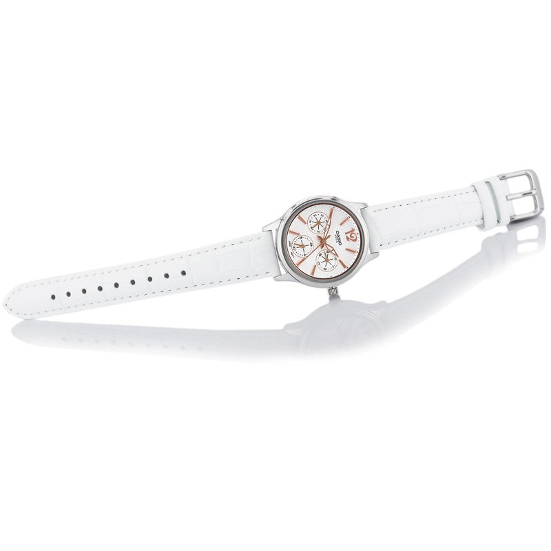 CASIO Ladies Belt Waterproof White Analog LTP-2085L-7AVDF