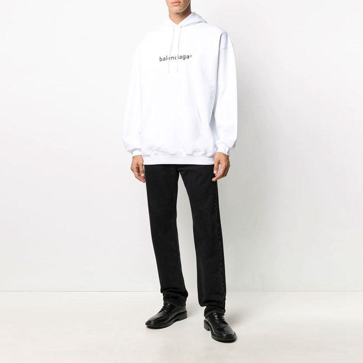 Men's Balenciaga Logo Pullover Oversize White 570811TIV559040