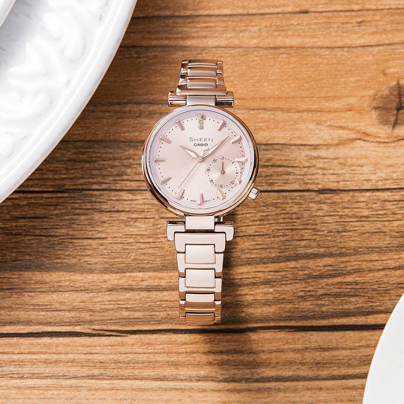 Casio Sheen Analog Watch 'Crystal Rose Gold' SHE-3514CG-9A