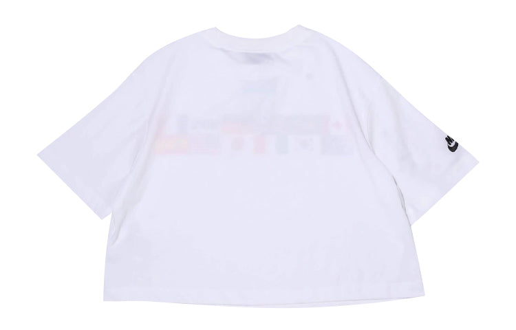 (WMNS) Nike Sportswear Pattern Short Sleeve White CJ3224-100