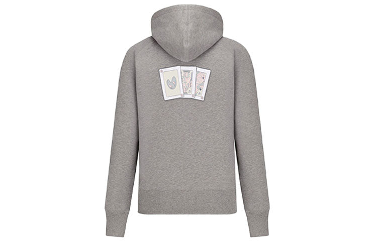 Men's DIOR x KENNY SCHARF Crossover FW21 Logo Embroidered Printing Patch Pullover Gray 143J683A0531-C888