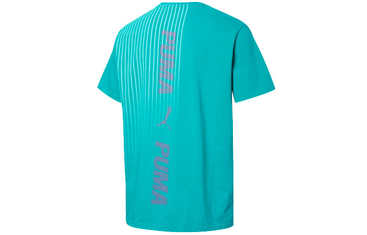 PUMA Printing Round Neck Short Sleeve Blue 530599-61