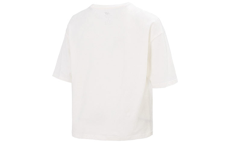 (WMNS) New Balance Essentials Stacked Logo Tee Asia Sizing 'White Pink' AWT21503-SST