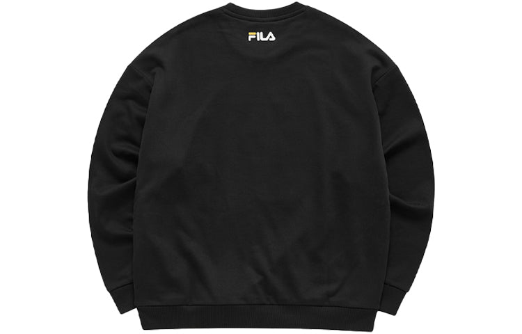 Men's FILA FUSION Athleisure Casual Sports Printing Pattern Round Neck Pullover Black T11M112212F-BK