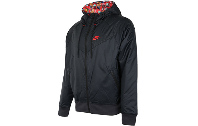 Nike Sportswear Windrunner Sports Printing hooded padded Jacket Black BV4343-010