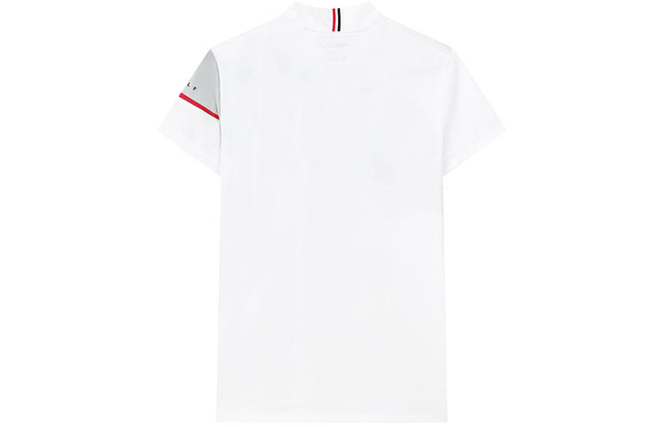 (WMNS) FILA Colorblock Stand Collar Pullover Short Sleeve White A11W135115F-WT