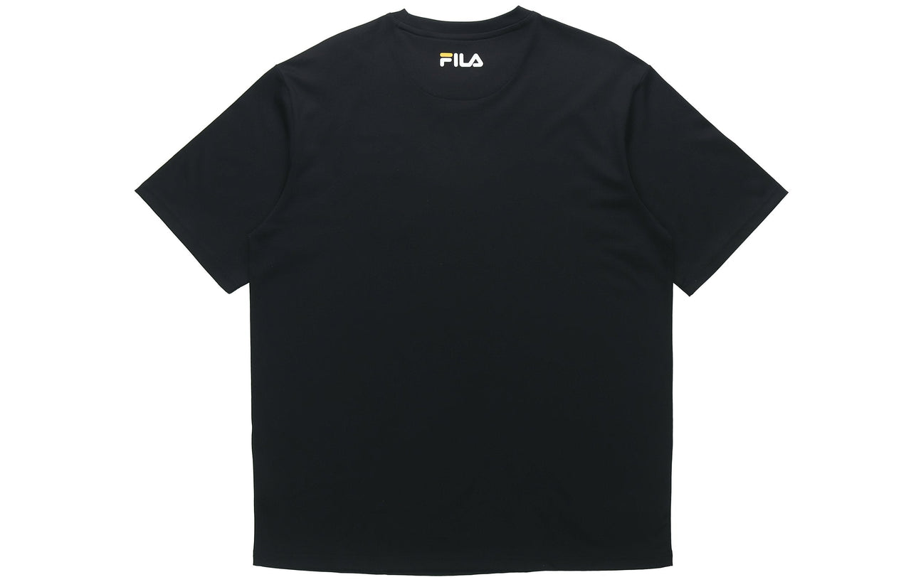 FILA FUSION Casual Loose Pullover Short Sleeve Black T11M112103F-BK