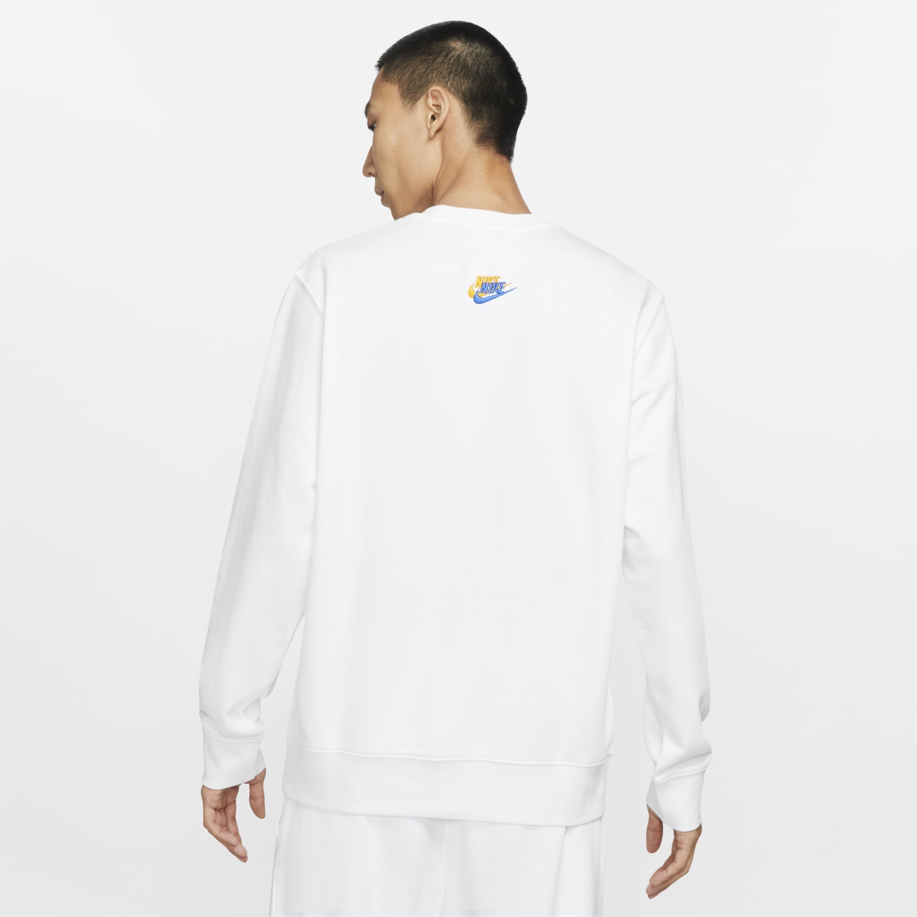 Men's Nike Contrasting Colors Logo Casual Sports Round Neck Embroidered Pullover White DJ6915-100