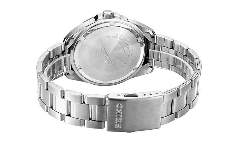 Men's SEIKO Black Steel strip Business Casual waterproof Watch SUR209P1