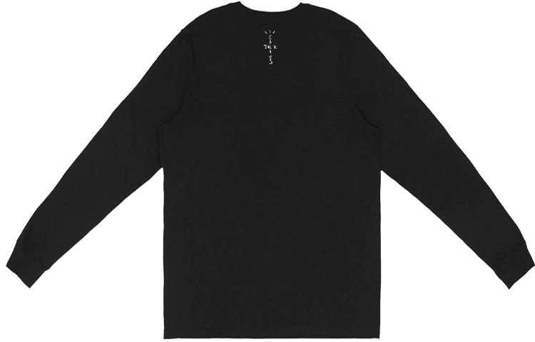 Travis Scott Cactus Jack x Nike Crossover Skateboard Pattern Printing Round Neck Long Sleeves Unisex Black TC-13