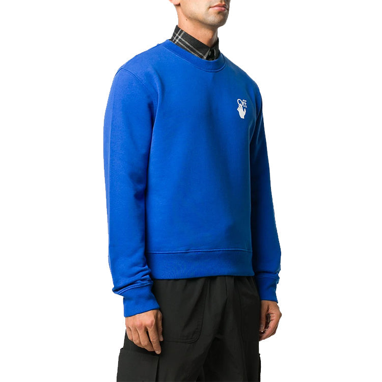 Off-White Cut Here Logo Printing Pullover Blue OMBA025F20FLE0074501