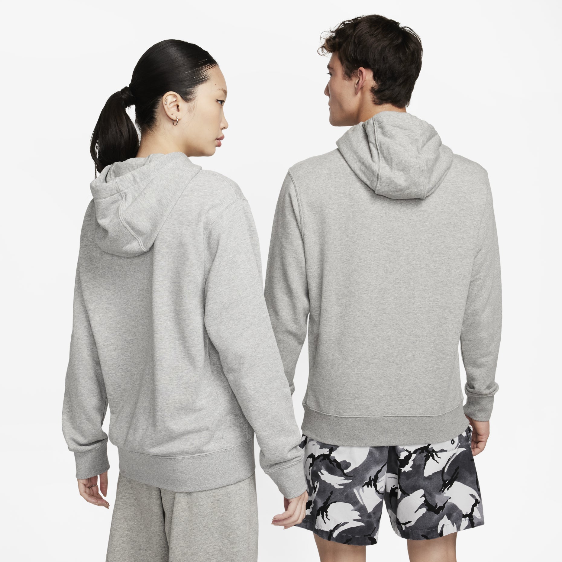 Men's Nike Solid Color Logo Printing Hooded Long Sleeves Gray CZ7858-063