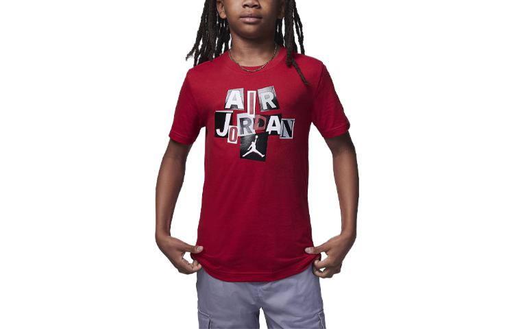 (GS) Air Jordan 23 Striped Jersey T-Shirt 'Red' 95C840-R78