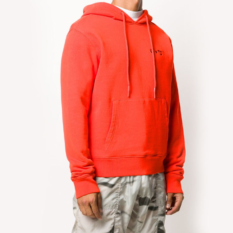 Off-White FW20 Logo Printing Hooded Pullover Men Orange OMBB034E20FLE0012010