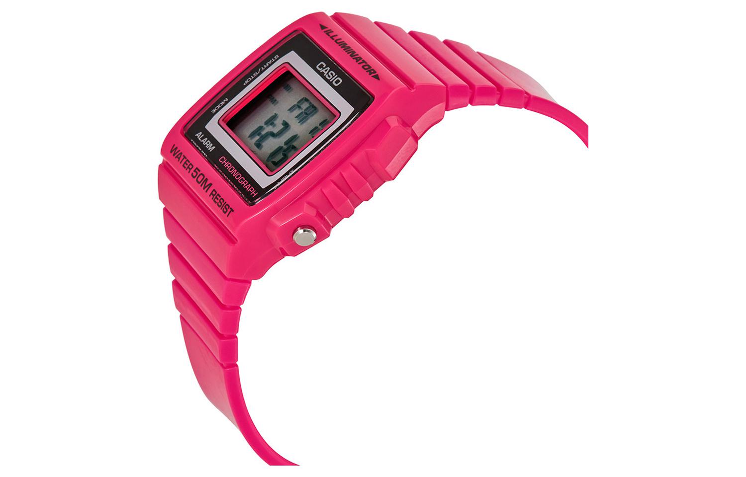 CASIO Waterproof Sports Quartz Unisex Mens Pink Digital W-215H-4A