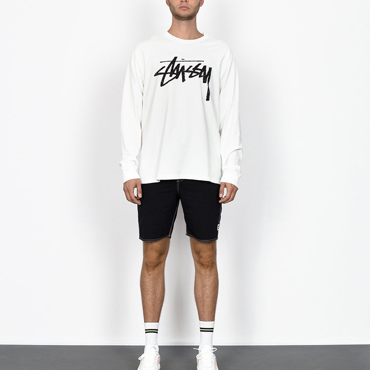 Men's Stussy Stock Long Sleeves White 1994406-1201
