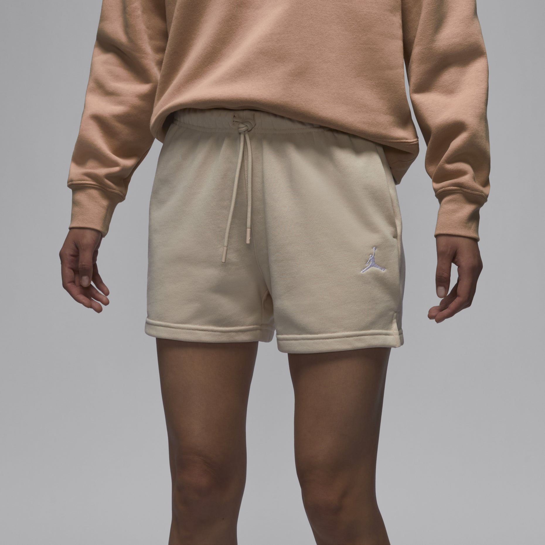 (WMNS) Air Jordan Brooklyn Fleece Shorts Asia Sizing 'Light Brown' HJ1366-203