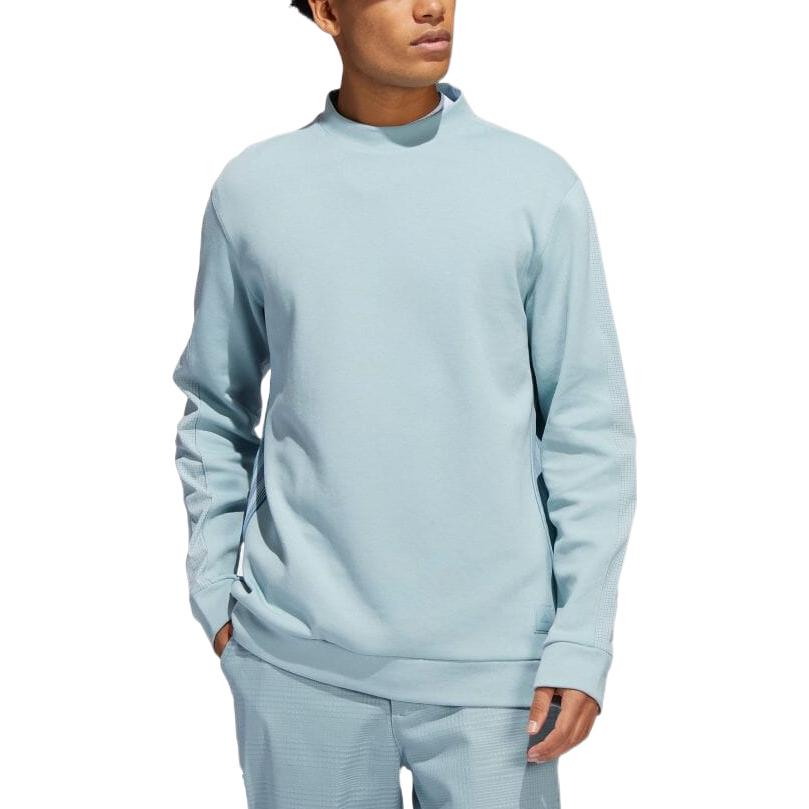 Men's adidas Solid Color Round Neck Casual Long Sleeves Blue HA0593