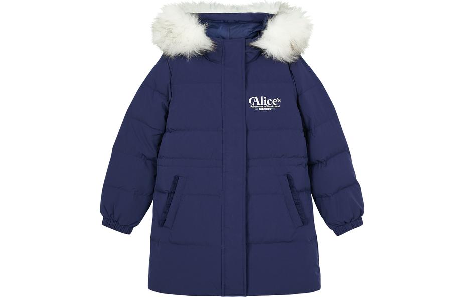(GS) Skechers Letter Printed Down Jacket 'White Purple Navy Pink' L321G125