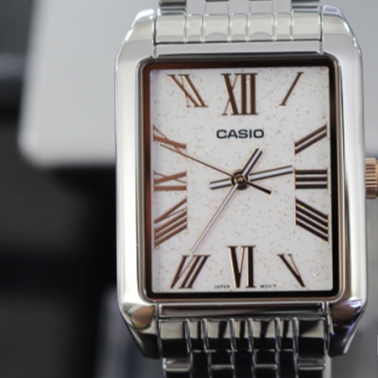 Men's CASIO Waterproof Quartz Dial 30mm Stainless Steel Strap Watch Mens Silver Analog MTP-TW101D-7AVDF