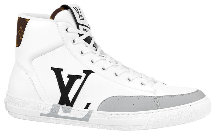 LOUIS VUITTON LV Charlie Ankle Sneakers 'White with Black Grey Side Logo and Back Monogram' 1A9JMP
