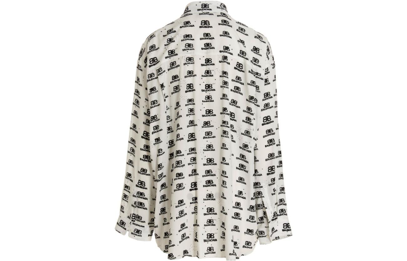 Balenciaga BB Icon Poplin Shirt 'White Black' 733755TNL889040