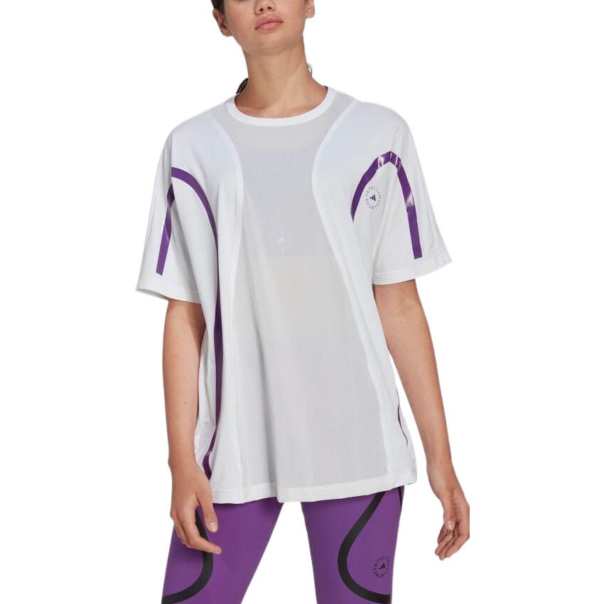 (WMNS) adidas by Stella McCartney TruePace Running Loose T-Shirt Asia Sizing 'White Purple' HG6857