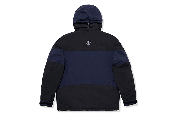 Men's UNDEFEATED Alphabet Printing Splicing Hooded Jacket Navy Blue UNDJK40027DPD