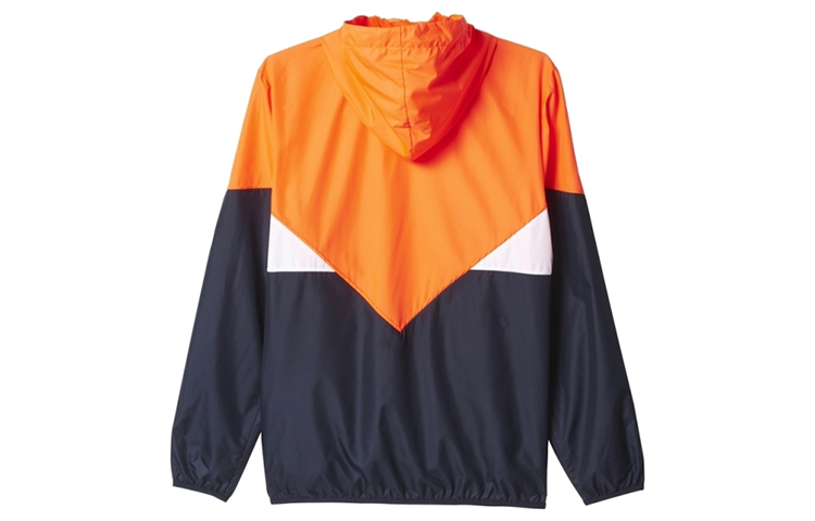 adidas originals Logo Printing Colorblock Hooded Jacket Orange AP9771