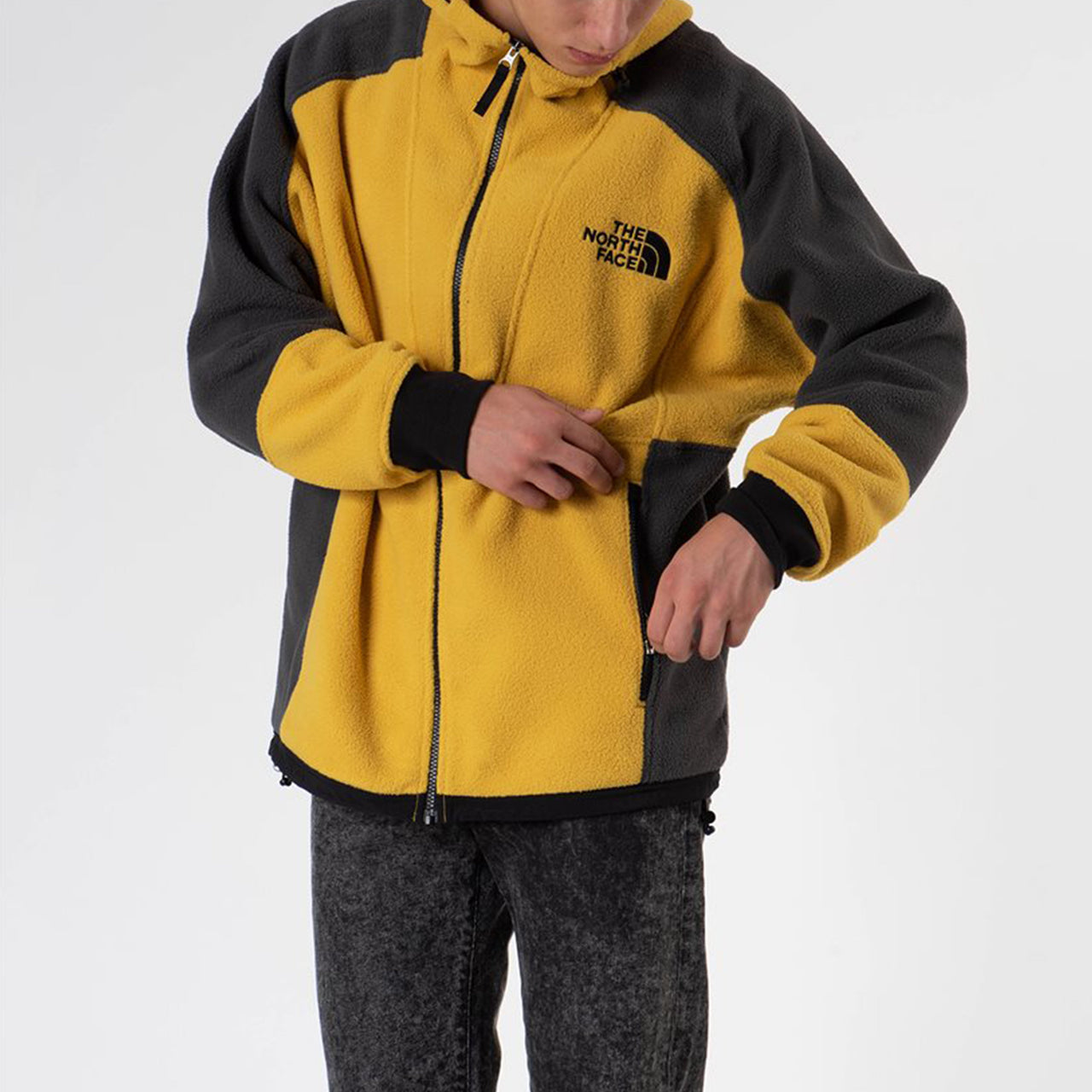 Men's THE NORTH FACE94 Rage Fleece Hooded Jacket Yellow NF0A3XASWY1