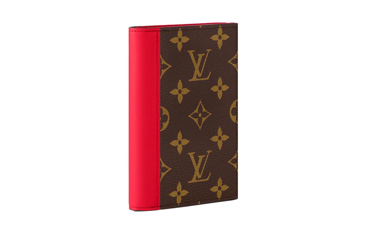 LOUIS VUITTON Passport Cover Monogram Macassar Canvas 'Red' M82862