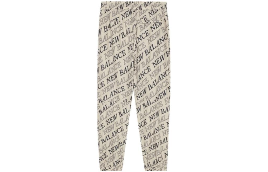 New Balance Logo Print Fleece Pants Asia Sizing 'Beige Black' 5TC2U143-BEI
